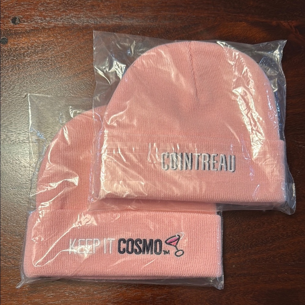 COINTREAU pink beanie hat
